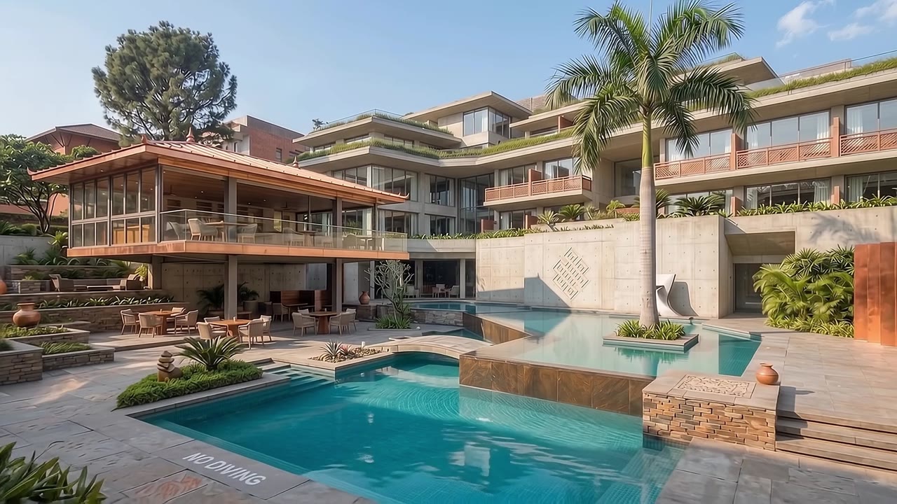 Poolside arrival at The Kathmandu Retreat